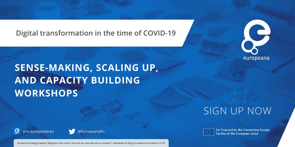 As #COVID-19 changes and challenges the cultural heritage sector, the importance of building capacity for #DigitalTransformation is clearer than ever. <a href="/Europeanaeu/">Europeana</a> invites you to inform, understand and strategise the process with a special workshop series bit.ly/2TcXxVm