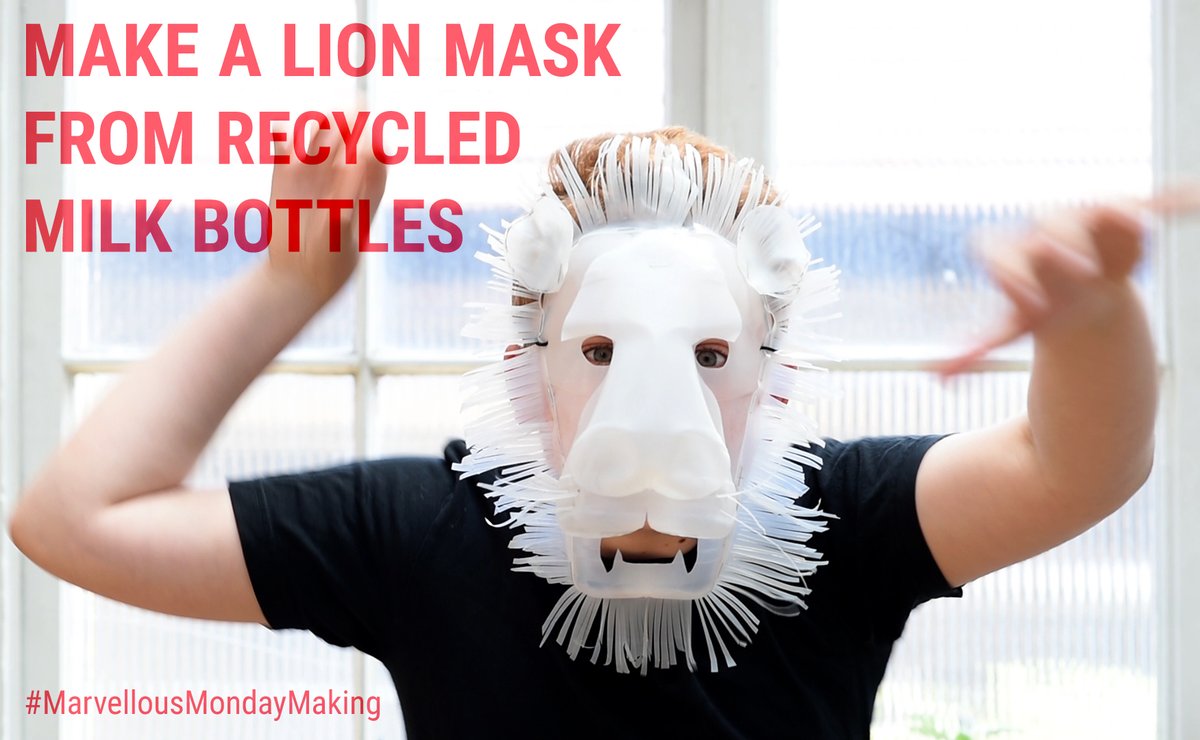 RichMixLondon's tweet photo. Our friends @ArtHoppers have launched #MarvellousMondayMaking – creative activities for the family using recycled materials found at home.
First up, have a go at making a lion mask out of recycled milk bottles! 🦁
Watch along & download the pack: https://t.co/lT4JTX4kYp https://t.co/BNxjJvWwuZ