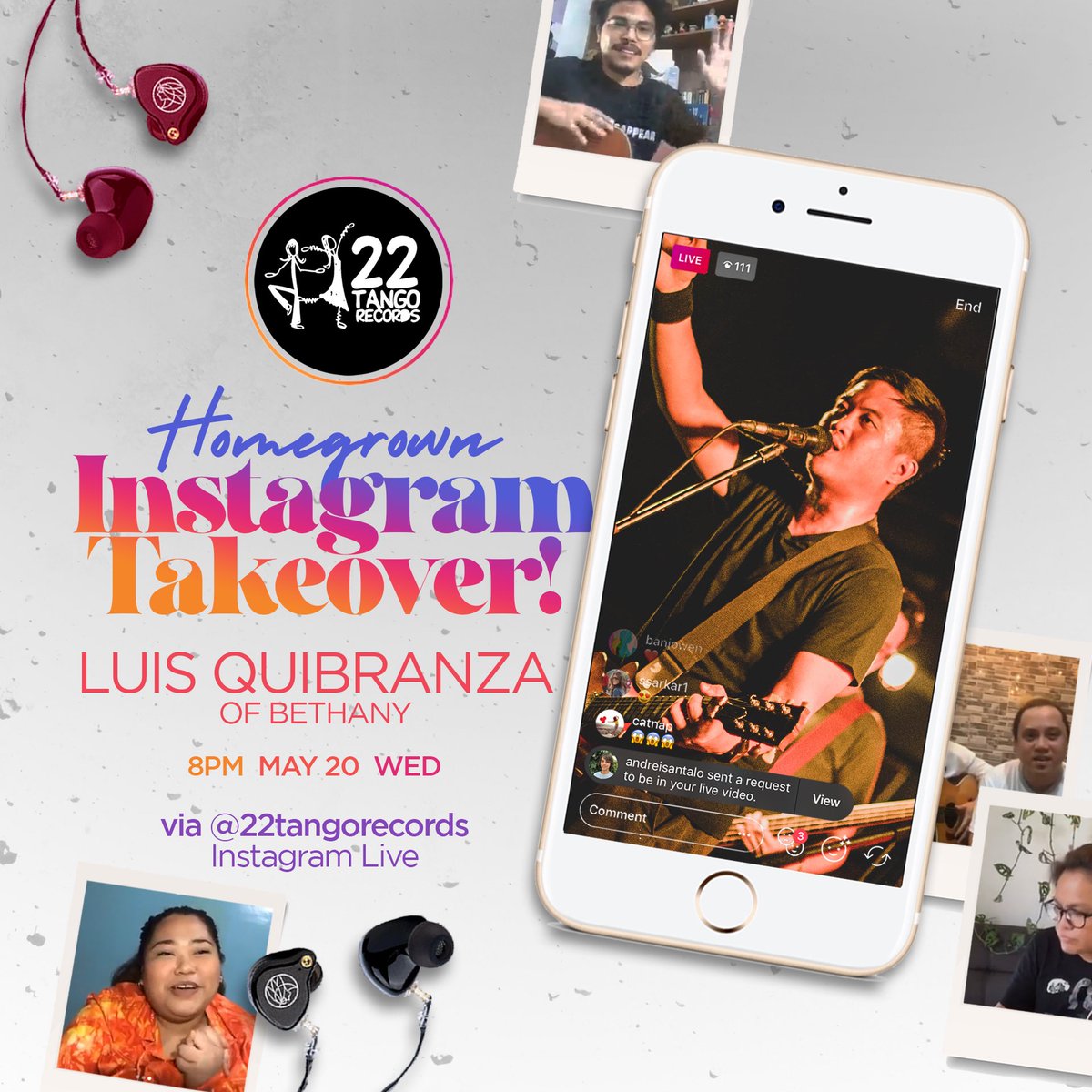 Get ready to talk music, lyrics, and rock &amp; roll with our next homegrown artist on our Instagram Takeover — Luis Quibranza of Bethany! 🔥

This Wednesday, catch up with Luis on 22 Tango’s Instagram page via IG Live at 8 PM.

More about it on the blog: bit.ly/3aVrL5p