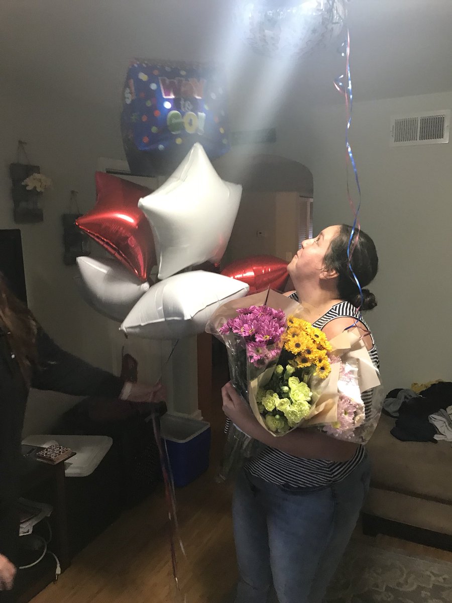 CKelemPrincipal's tweet photo. Congratulations to our very own @CKELEM ACPS 2020 Teacher of the Year @CKelemPE @CoraKellyPTA @ACPSk12 @DrHutchings joined the surprise via facetime! She got flowers and balloons early this morning! So deserved, we 😊 love you Sando 🙌🏽👏🎉! https://t.co/dyHsC5O0PF