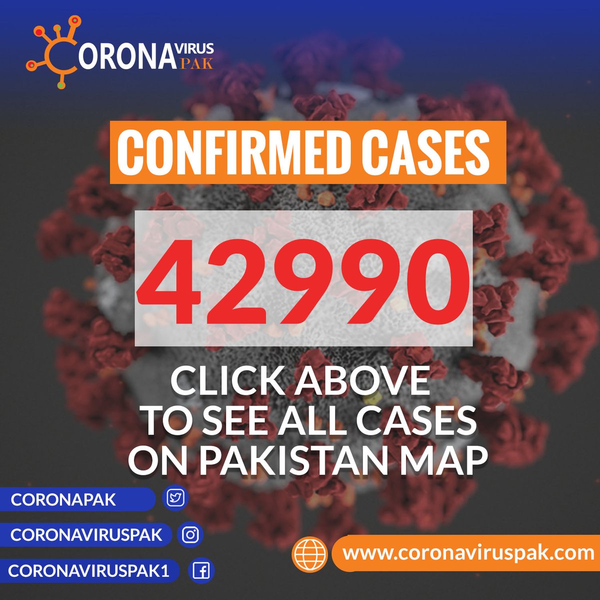 coronapak's tweet photo. The TOTAL numbers of CORONAVIRUS cases in PAKISTAN are getting WORSE. 😨
Do you want to see all the DEATHS 😵 and RECOVERIES on PAKISTAN MAP? ☪️ 🗺️
visit here 👇
https://t.co/SBqIsQPpwM

#Lockdown4 #lockdown4guidelines #coronavirus #COVID19 #CoronaInPakistan https://t.co/8YNJxe9ygZ