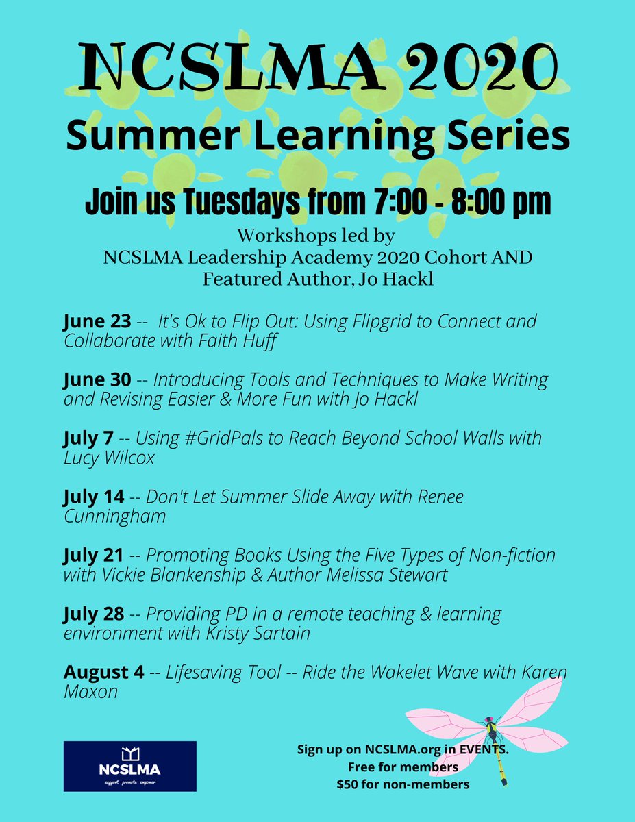 NCSLMA's tweet photo. Our next Summer Learning Series is Tuesday, June 30, 7:00-8:00.  Topic: Introducing Tools and Techniques to Make Writing and Revising Easier &amp; More Fun with Featured Author Jo Hackl! Sign up on https://t.co/zL5WOU2xvz under EVENTS. Free for members! https://t.co/uTF0Fk6R6C