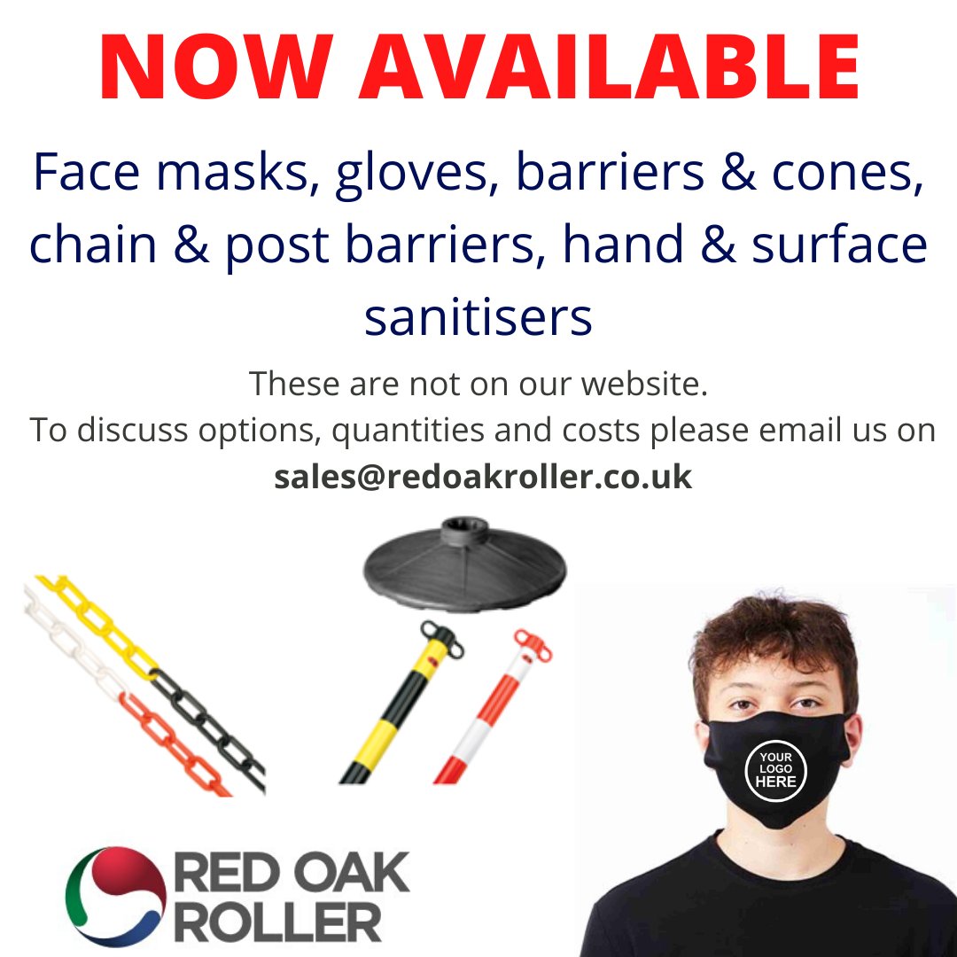 ** NEW STOCK ALERT **
We are now selling face masks, gloves, barriers &amp; cones, chain &amp; post barriers, hand &amp; surface sanitisers.

#ppe #facemasks