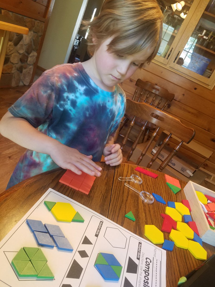 KinderWolfePack's tweet photo. We put our thinking caps on during last week's math lesson as we composed shapes using pattern blocks! https://t.co/Mi1nnT3lkX