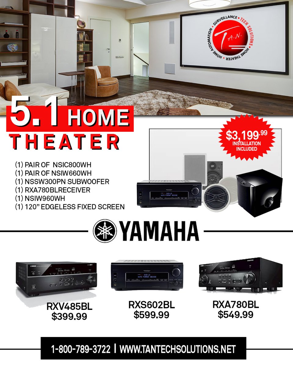 Tantechs's tweet photo. Affordable Home Theater packages available NOW! Let us turn that spare room into a state of the art Home media room.
.
.
.“Experience life, Twice As Nice”
📞 800-789-3722 
🏫Monday-Friday 11:00am-7:00pm Saturday 11:00am-5:00pm
💻 https://t.co/fUPjX0jwQt https://t.co/Rob6rEPMyB