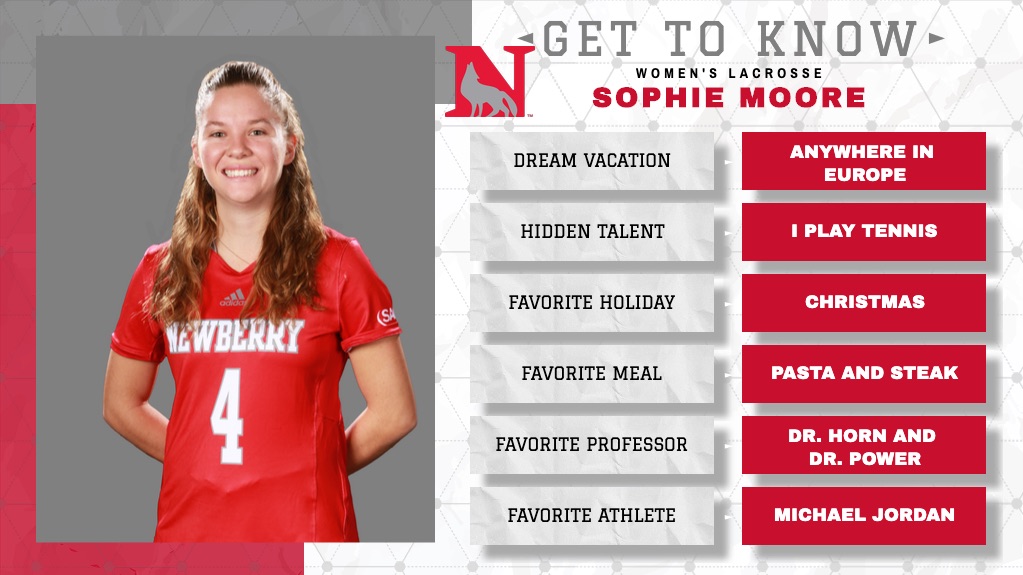 Hey Wolf fans, time to get to know <a href="/newberrywlax/">newberrywlax</a> 's <a href="/soph_moore4/">Sophie Moore</a> ! #gowolves🐺