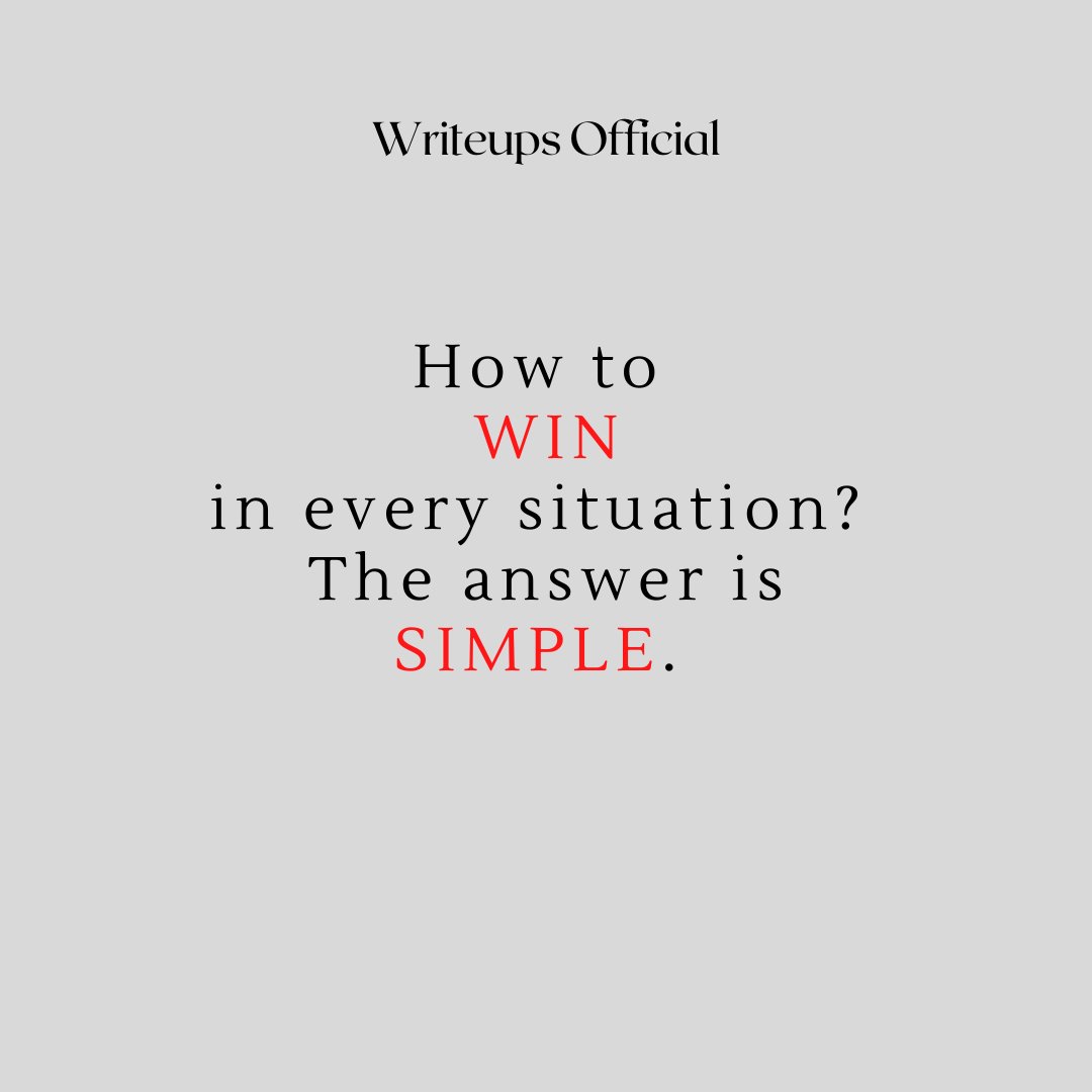officialwriteup's tweet image. Wanna know how to win in every situation? Check out the post now.
#successmotivation #MotivationalQuotes #MotivationalMonday