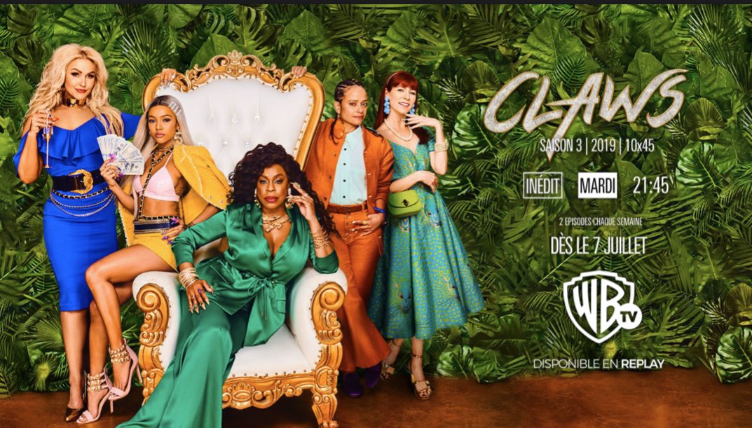 ZoomDesMedias's tweet image. En juillet sur @WarnerTVFR :

#Claws SAISON 3 INÉDITE
À partir du 7 juillet à 21h45

#4Blocks - FINAL de la série 
Jeudi 9 juillet a 20h55

@CeciliaKilejian