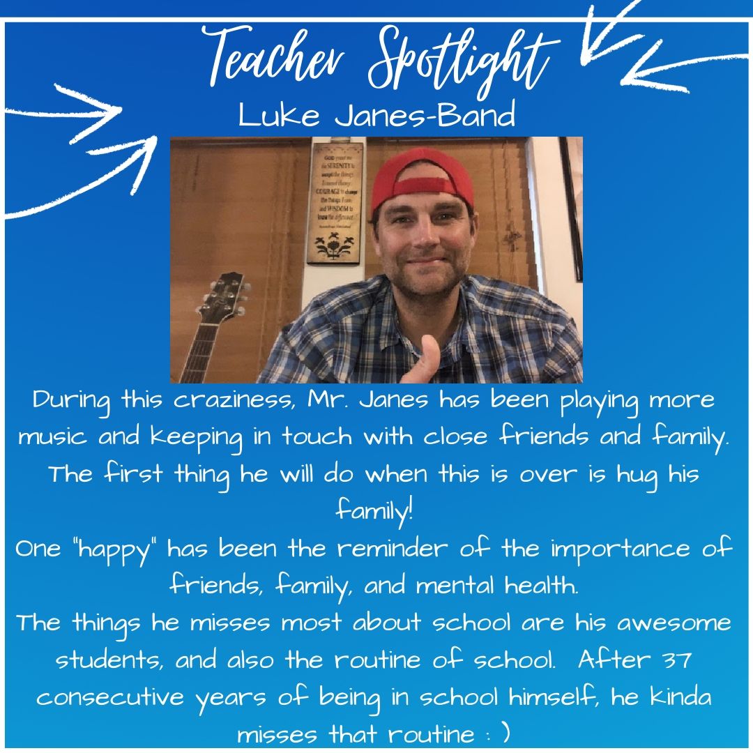 We had another teacher spotlight slip in at the finish line.  Here it is....