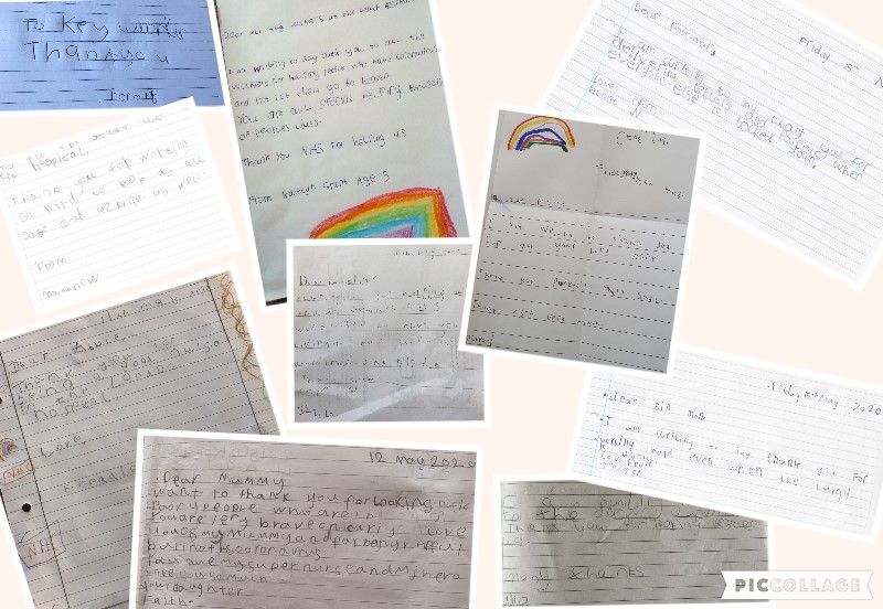 All_SaintsPri's tweet photo. Last week, as part of their Literacy task, #DosbarthMrsMudd were asked to write a letter to a Key Worker to say thank you for all their hard work, here are some examples of their fantastic work! #ThankYouKeyWorkers #KeyWorkerHeros https://t.co/qjC907w5sU