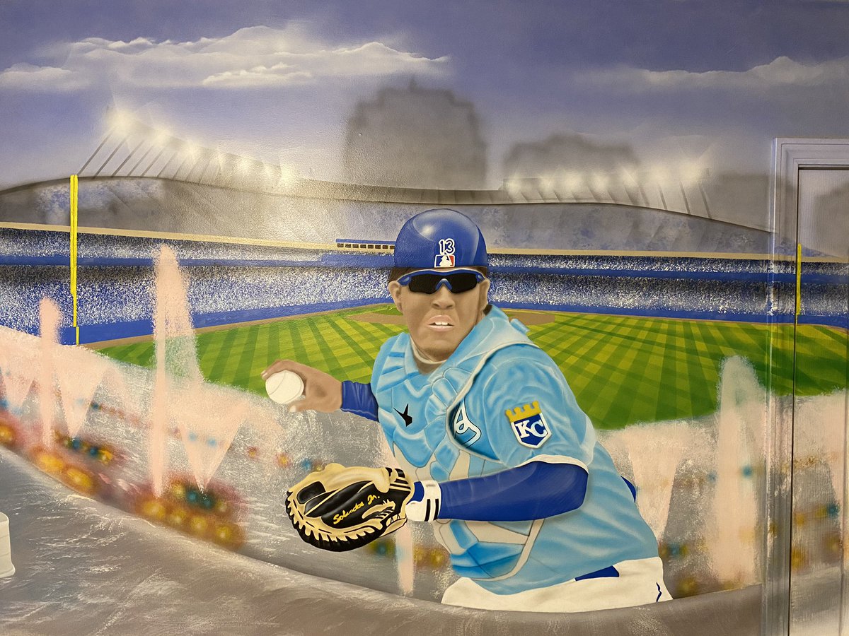 Hey <a href="/SalvadorPerez15/">Salvador Perez</a> I painted this mural in my sons room. Don’t you think it would look better autographed? HMU