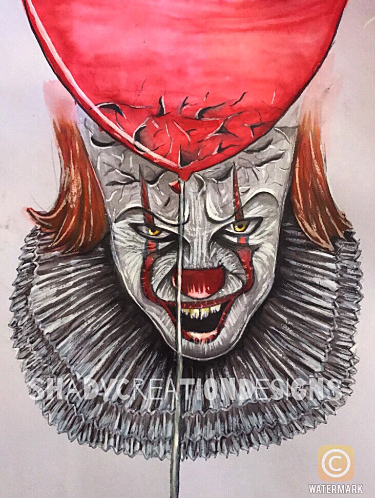 Pennywise the dancing Clown 🤡🎈 #pennywise #clown #art #HorrorMovies #HorrorArt #youllfloattoo #painting #Watercolour available in my Etsy store...link in bio