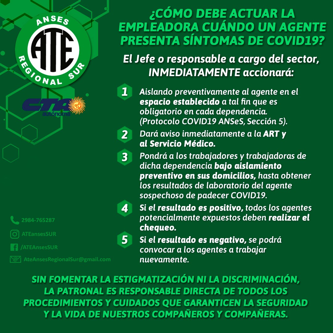 AteAnsesSur's tweet photo. #ATE #ANSES
Un Estado presente debe priorizar la Salud y la Seguridad de sus trabajadores!

#LoEsencialEsLaVida 💚 https://t.co/gC8CdctfwO