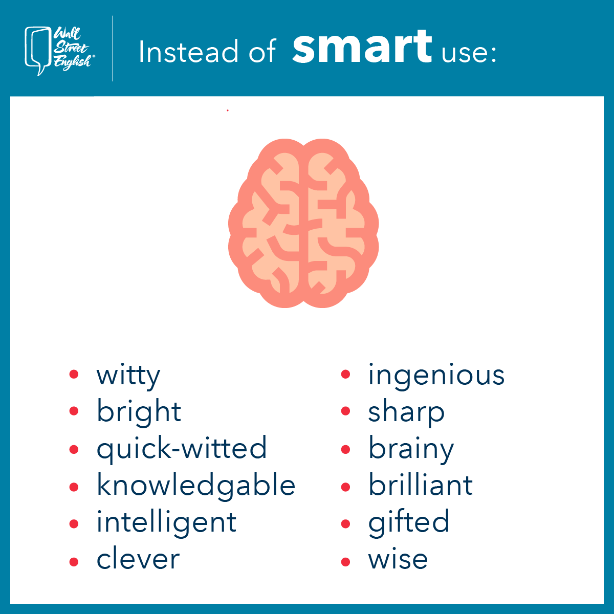 WSEMexico's tweet photo. #WSETips Conoce otras formas de decir "Smart" 🧠

https://t.co/HBEkSno2Xs

#Smart #AprendeInglés #English #SayYes #EnglishTips https://t.co/UVc9y0niKO