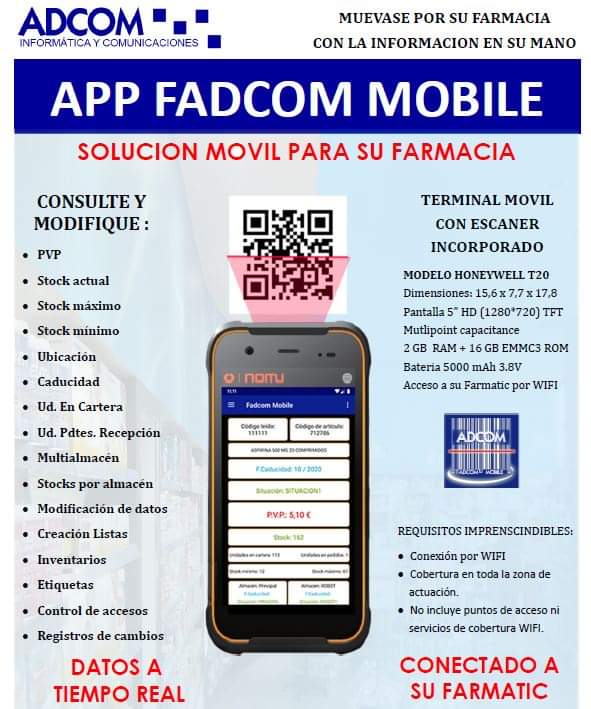 AdcomZaragoza's tweet photo. FAdcom MOBILE, está siendo un EXITO!
Muévase por su Farmacia consultando y modificando a "TIEMPO REAL" precios, inventarios,  stocks, caducidades, etiquetas y mucho más
Desarrollado en Terminal Móvil con escaner incorporado, muy rápido , fácil y cómodo
#adcom #farmatic #Farmacia https://t.co/wWCw1OZyUd