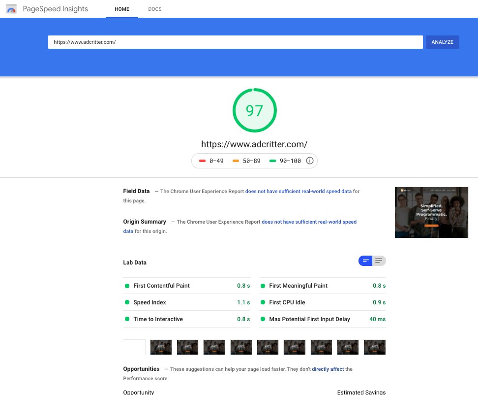 ad_critter's tweet photo. Don’t let a slow-loading website stop you from converting clicks into phone calls & form fills. Use @Google's free site speed tool to analyze your site’s load speed on desktop & mobile devices:
https://t.co/tdcClZcMXV
#programmaticadvertising #getnuts #digitalmarketing https://t.co/UxQxIYcr24