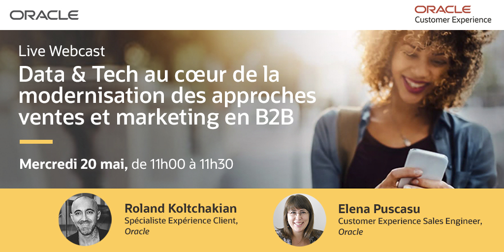 Non, le #B2B n'est plus le parent pauvre de la #data ou encore dans l'adoption de la « tech » au sein des équipes commerciales❗️
Rdv mercredi 20 mai pour parler du duo Data &amp; Tech au cœur de la modernisation des approches #ventes #Marketing en B2B ▶️ bit.ly/CXTalks2105 #CX
