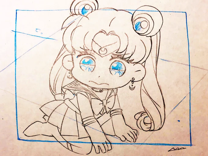セーラームーンの指定のカットを自分の絵柄で描くやつ? #sailormoonredraw 