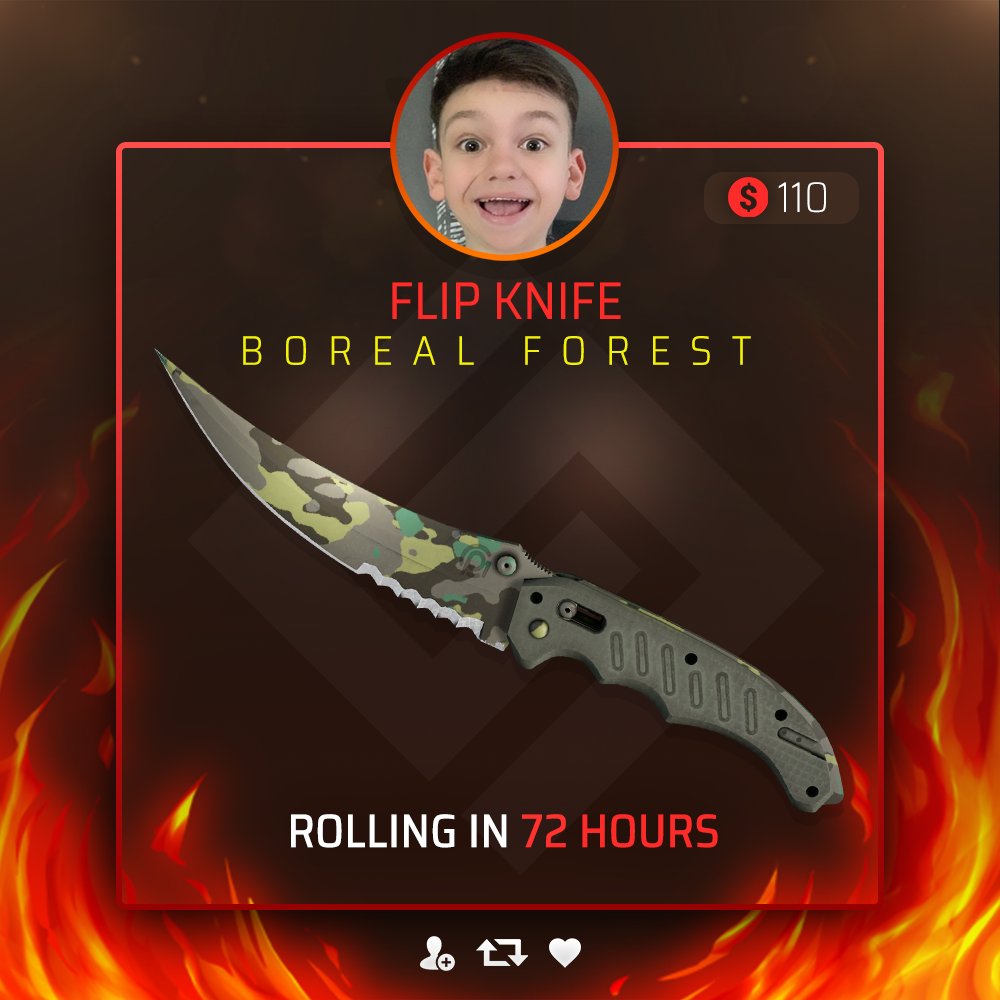 🎁 $110 FLIP KNIFE | BOREAL FOREST GIVEAWAY

Enter now:
- Retweet
- Follow me &amp; <a href="/CSGOHurzy/">CSGOHurzy</a> 
- Tag a friend

⏰ 72 HOURS - GOOD LUCK!