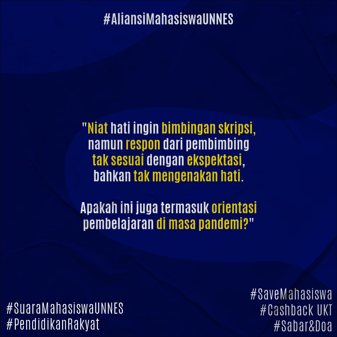 nskhrnskl's tweet photo. pengenku sijiiiii, entuk cashback-an UKT 👻 #SabardanDoa #SuaraMahasiswaUNNES https://t.co/d6qf0C7NN9