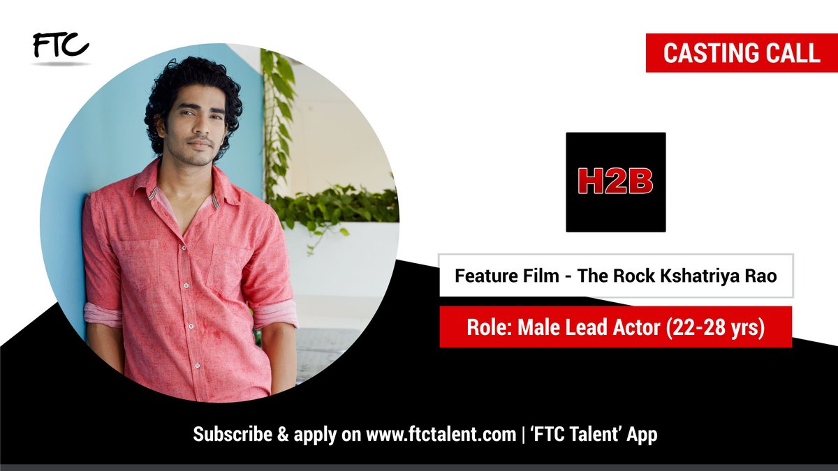 FTCTalent's tweet photo. We are seeking for a #MaleActor with upmarket looks, a well-built physique, and good height within the age of 22 - 28 years to play the lead role for an Upcoming #HindiFeatureFilm.
Web: https://t.co/C2tbHS15m9
App: FTC Talent
#MaleActors #FTCTalent #MaleLeadRole https://t.co/28W3dcS1hM