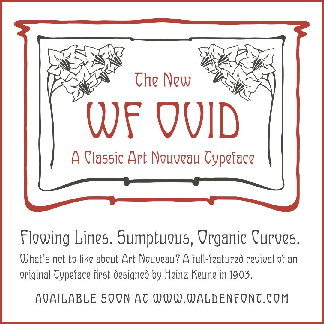 WF Ovid, another Art Nouveau type revival. Only four to go until my new  design kit is complete! #fonts #typography #artnouveau, image size:1080x1080