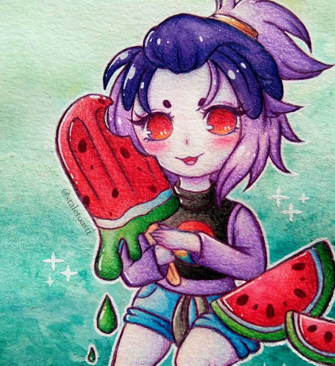staletoastt's tweet photo. wipeout nix 🍉✨
i've been craving popsicles

#BrawlhallaArt @Brawlhalla https://t.co/KM76MxlJTM