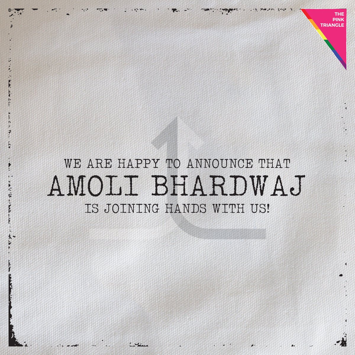 PinkTriangleIN's tweet photo. We are glad to announce that Amoli Bhardwaj is joining hands with us as an Ambassador of Equality! Stay tuned to follow our journey!

#lgbt #lgbtq #lgbtpride #lgbtqpride #queerpride #pride #genderqueer #genderequality #queer #equality #equity #onelove #safespace #lgbtsafespace https://t.co/lPLh1fx7wp