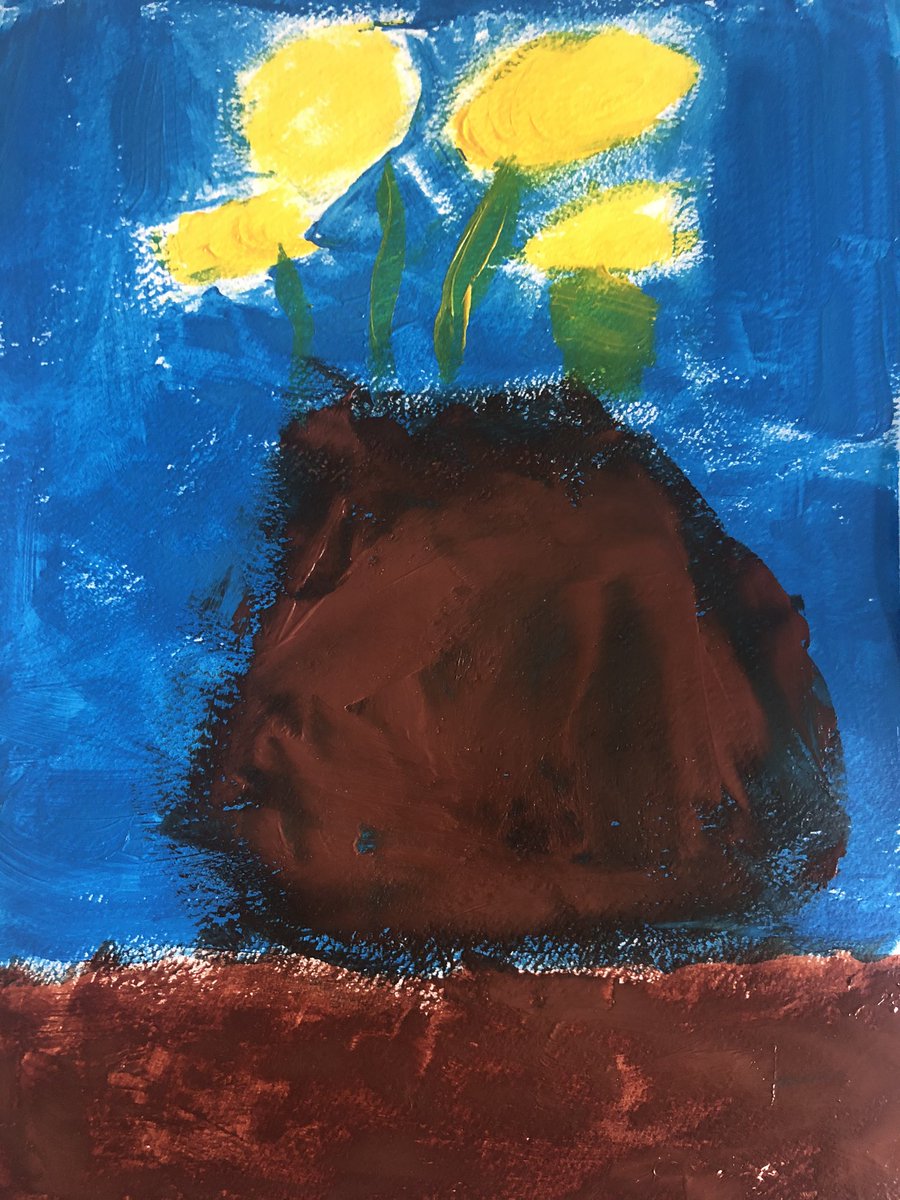 katieclee79's tweet photo. @SullyPS better late than never. Henry’s Van Gogh Sunflowers interpretation 😊 https://t.co/UF7m2Wlp1A