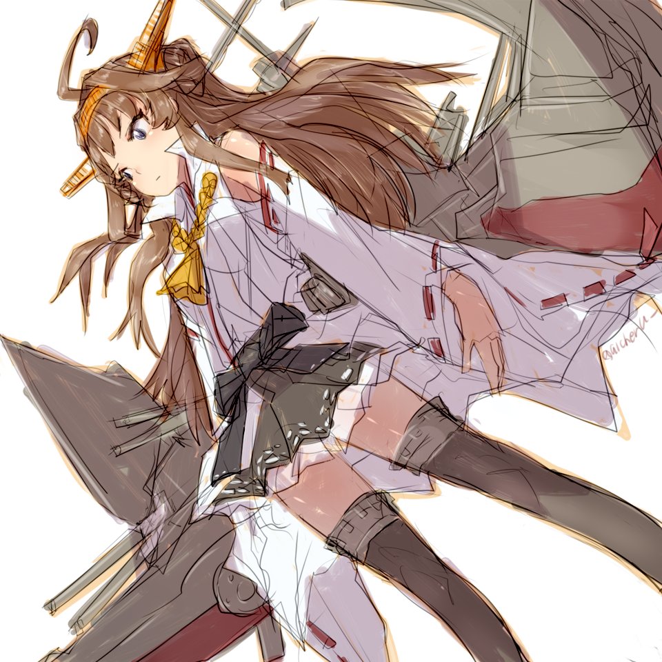 金剛(艦これ) 「5/18は金剛、時雨の進水日ですね 」|鳥アルケラのイラスト