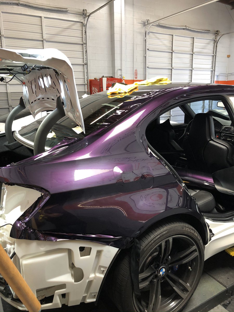amaybo1's tweet photo. #SuperGloss #metallic #midnightpurple from a new company called #inozetek being installed at our shop #revolutionautodesign #sandiego #carwrap Message me if you are interested in spicing you the look of your vehicle #bmw #m3 https://t.co/cohSrAa16L