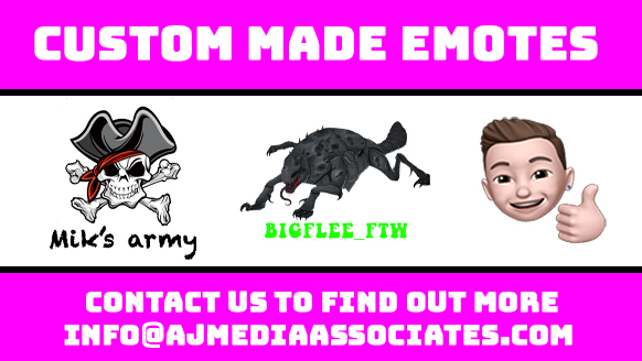 ajmediaass's tweet photo. Did you know.....

we can create custom made emotes using image or just text we can also made custom made GIF contact or DM us to find out more 

#twitchstreamer #emotes #gamers #customgifs #customemotes #twitchstream https://t.co/8ugQkODKmx