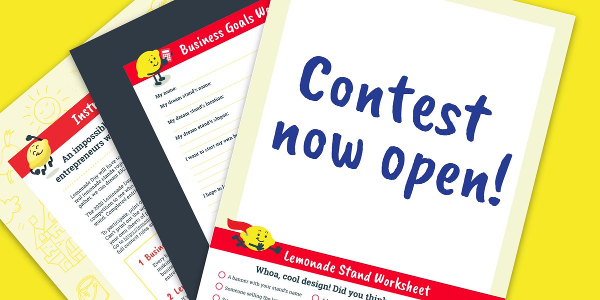 Brother_Intl's tweet photo. The day has officially arrived! The Best Stand Design Contest with @LemonadeDay is now open. 🍋 We can’t wait to see your spectacular stand designs – it’s going to be sweet! Learn how to enter for a chance to win a $100 gift card: https://t.co/WfxfzbYdMa https://t.co/CapEK7tDY2