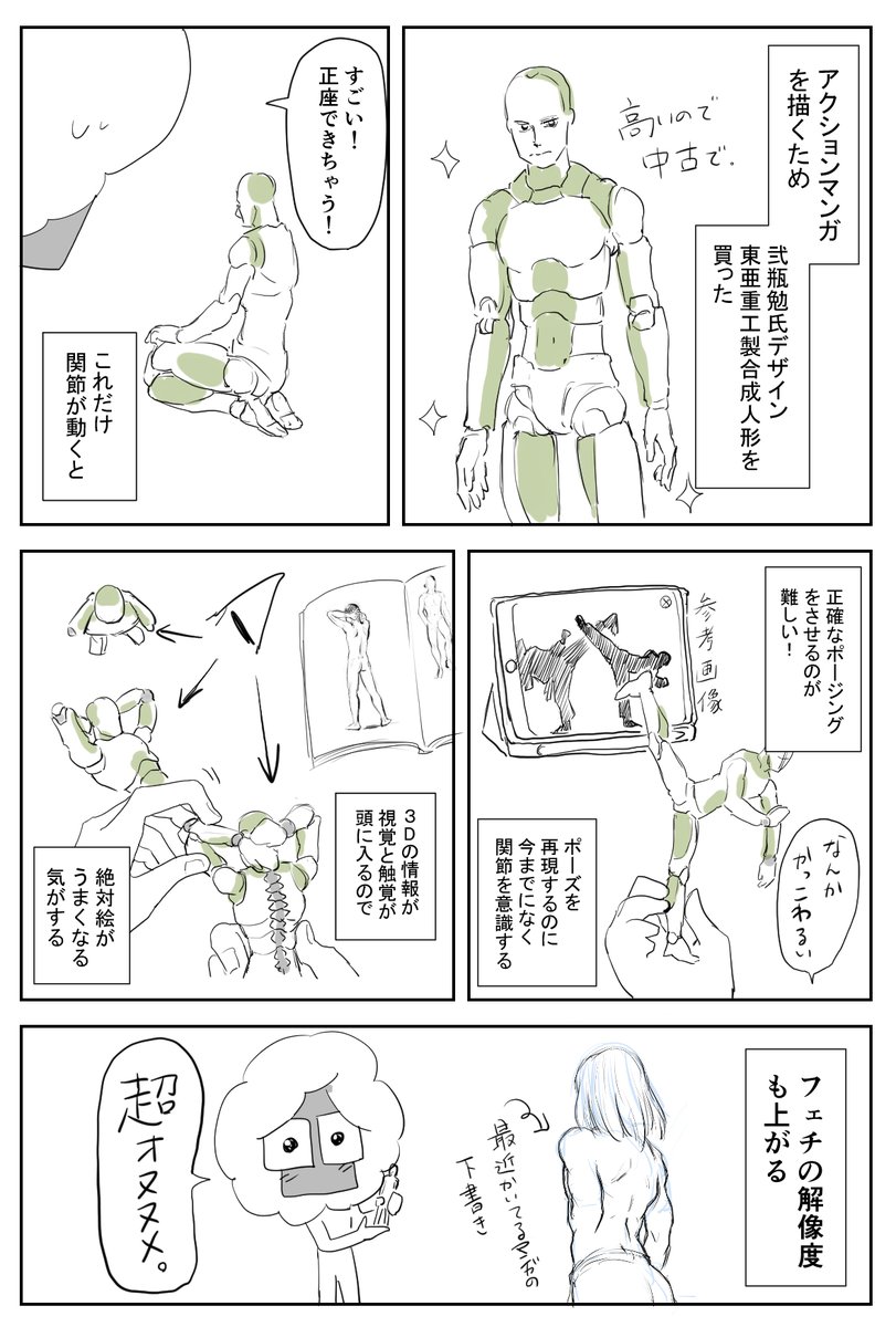 プラモデルをいじるとメカ描くのうまくなるってツイートを見かけたときになるほどなと思いました
#マンガ日記 