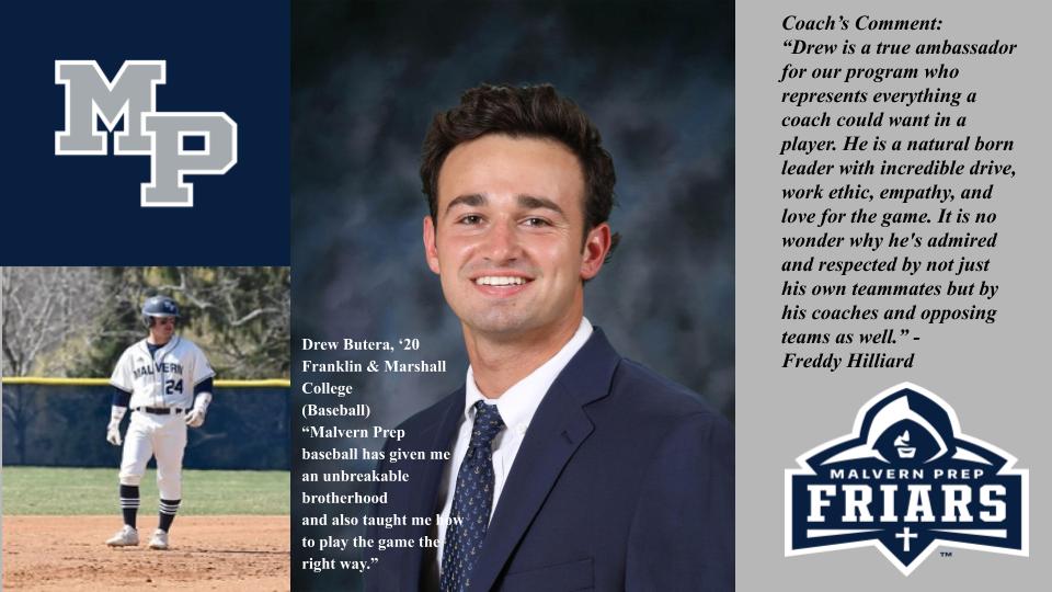 MPFriars's tweet photo. Drew Butera, '20 #mp2020 #mpbaseball #mpseniors #friarseniortribute @MPFriarBaseball https://t.co/byvpcrNgzg