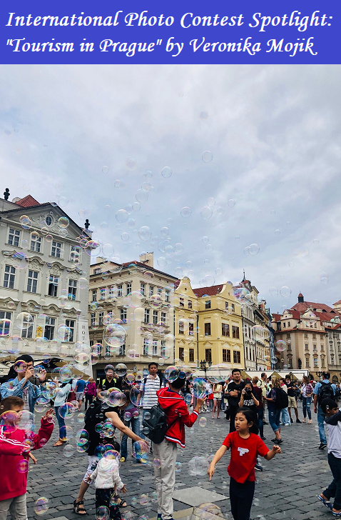 "This picture was taken in Prague, the capital city of the Czech Republic. It shows tourists who are surrounded with bubbles and enjoying the beauty of Prague." Learn more about this photo @ instagram.com/uncastudyabroad