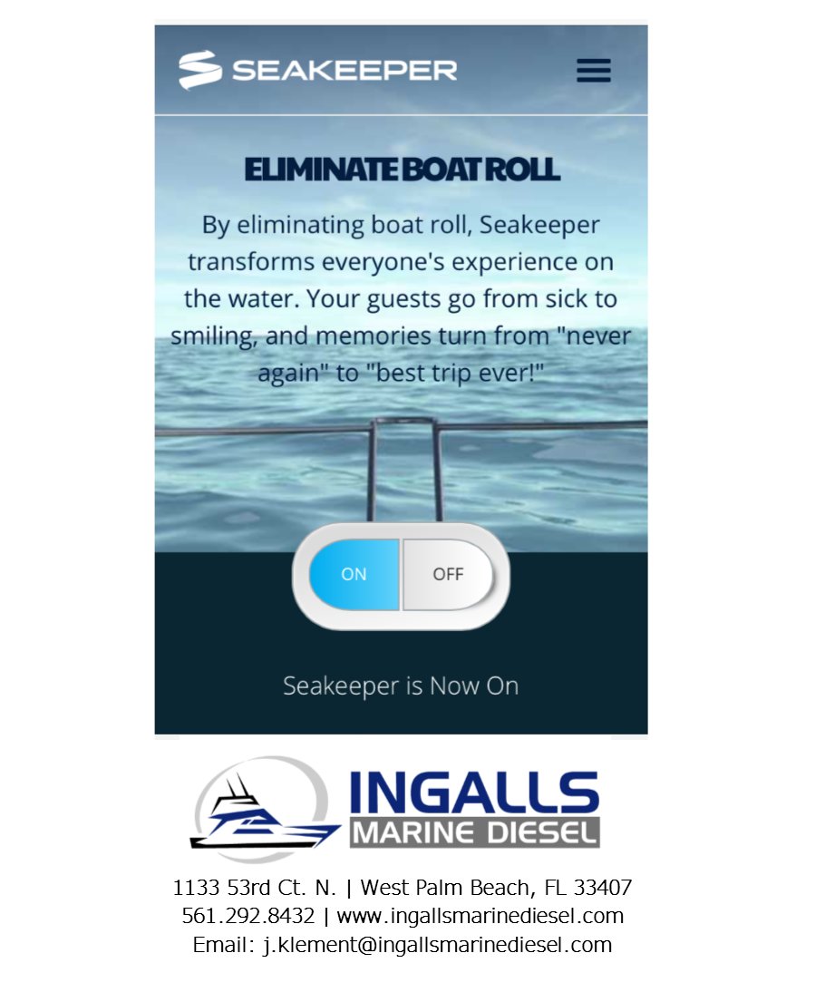 ELIMINATE THE BOAT ROLL!

#ingallsmarinediesel #seakeeper #lovemyseakeeper #eliminatetheboatroll #fightthefish #getoutside #boatlife #staysalty #farfrompuken #summeriscoming #miniseason #minilobsterseason #offshorefishing #centerconsole #powerboat #fishingcharters