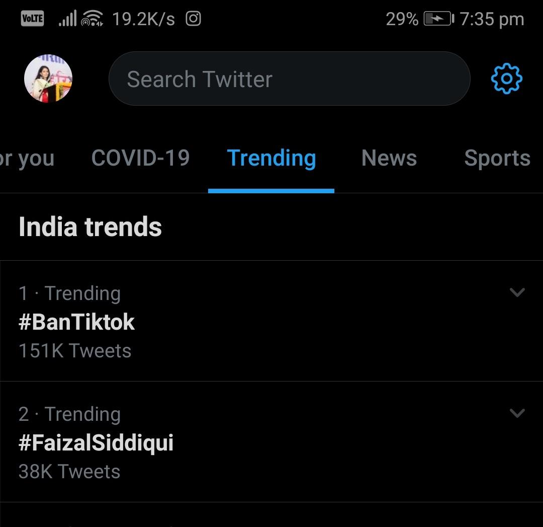 reshma_rana96's tweet photo. Trending no 1 from morning till now.
That shows everyone is supporting to ban this usless app
#BanTikTokInIndia
#BanTiktok https://t.co/wMu2OTZvzf
