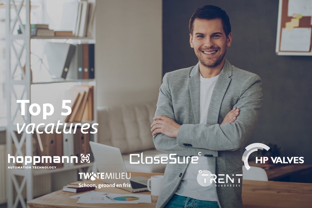 Twentse bedrijven zoeken jou!

Deze week uitgelichte vacatures van <a href="/HoppmannBv/">HoppmannBV</a> , <a href="/HP_Valves/">WerkenbijHPValves</a>, #Closesure, <a href="/TwenteMilieu/">Twente Milieu</a> en <a href="/TReNTGlasvezel/">TReNT Glasvezel</a>.
Bekijk de top 5 vacatures van deze week op
👉 twente.com/top-5-vacatures