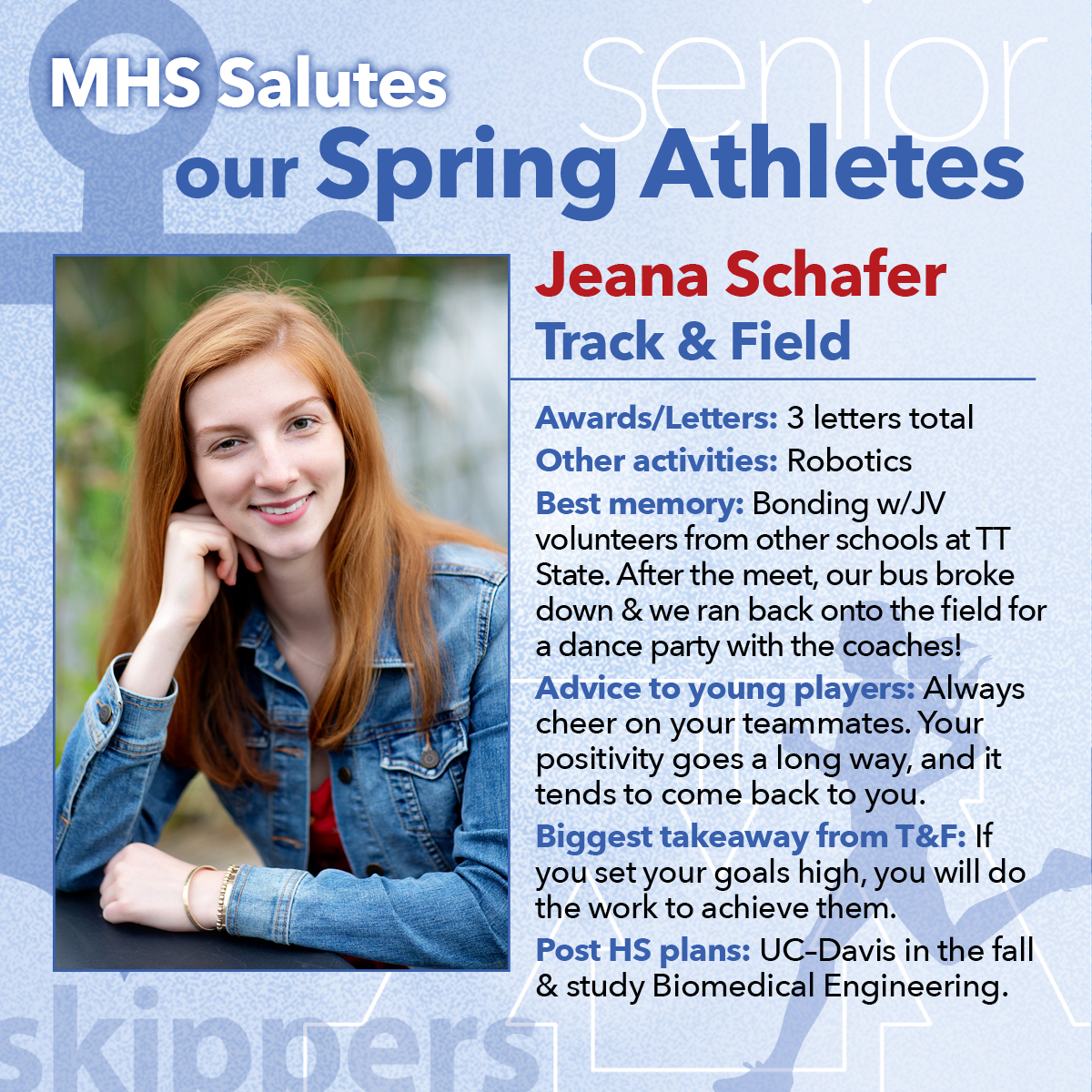 Today we salute seniors Luke Tollefson @tonka_lax and Jeana Schafer @Tonka_Track! ⚓️🥍🏃‍♀️ #MHSSeniorSalutes #MHS2020 @TonkaPrincipal @TonkaFB