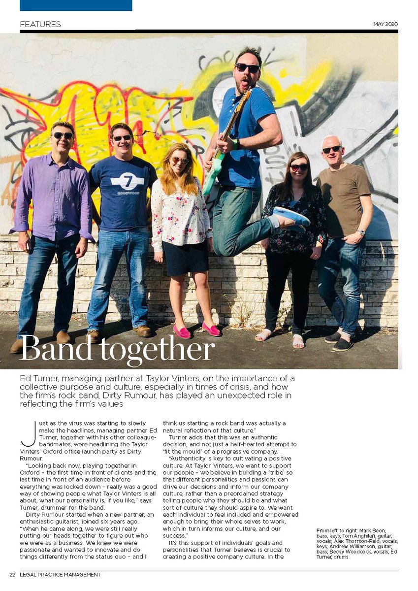 TaylorVinters's tweet photo. “The key thing for our band, and the same for our business, is that we wanted to adapt.”

Ed Turner spoke to LPM Magazine about the importance of a collective purpose and culture, especially in times of crisis.

@TV_DirtyRumour
@LPMmag

#greatthings #taylorvinterstribe https://t.co/KZOrxltEuj