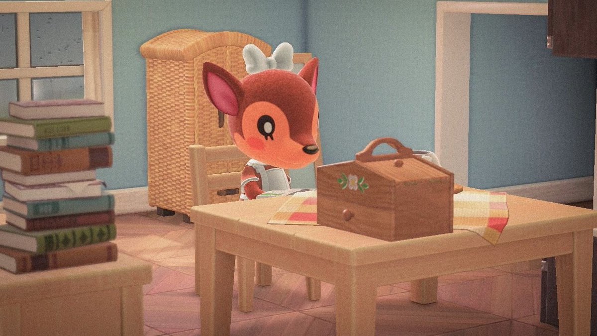 I gifted Fauna a Giant Ribbon and now I’m just going to cry forever at how cute she is 🥺 #ACNH #animalcrossing