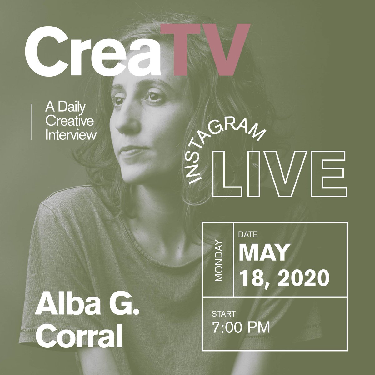 thecreative_net's tweet photo. → @albagcorral hoy en #CreaTV.  👉 Artista visual. Formada en ingeniería informática, utiliza códigos de programación para crear  arte → Transforma los números en figuras abstractas. Te cuenta más hoy a las 19:00 con @BibianaBallbe en nuestro IG Live. No faltes! https://t.co/g9AkZNBTCd