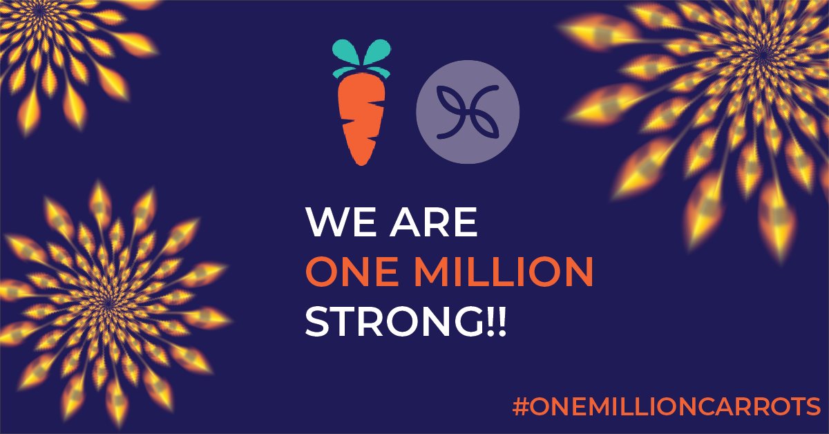 You did it! We're #1MillionCarrots strong today. Thank you SO much for all of your referrals as we build up to the new app experience. (You can still refer family and friends until May 31—at carrotrewards.ca—It only takes 5 to be in the first group!)

Congratulations!!!