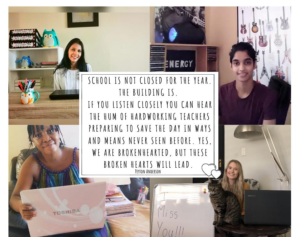 HFCdurban's tweet photo. Primary School teachers Mrs Naicker, Miss Visser, Miss Samuel, Mrs Jele, Mrs Aboobaker, Mrs Makhaye &amp; Mrs Gounden's sharing photos of their home school setup. #HFC #lockdown2020 #OnlineClassroom https://t.co/c1eWoNV2wK