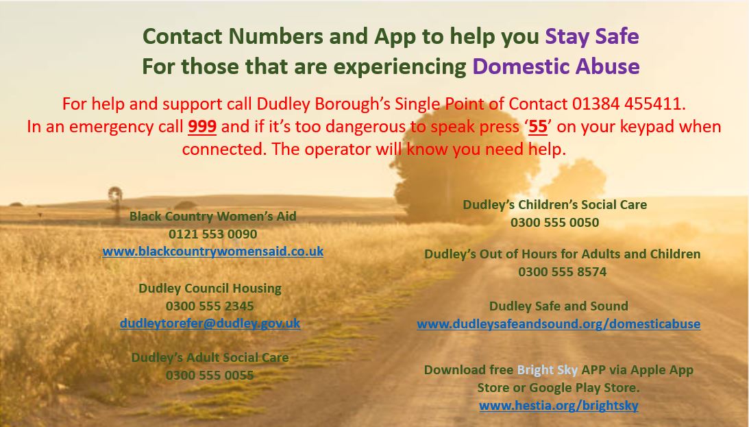 CPPDudley's tweet photo. If #DomesticAbuse means home isnโt your safe place, get help by calling Dudley's single point of contact 01384 455411, text or Whatsapp 07384 466181 (9am to 9pm weekdays). https://t.co/x4pDKYeZPA #safeindudley #NoExcuseForAbuse #YouAreNotAlone #brightskyapp
@dsppb @BCwomensaid https://t.co/cVxMIwU9sF
