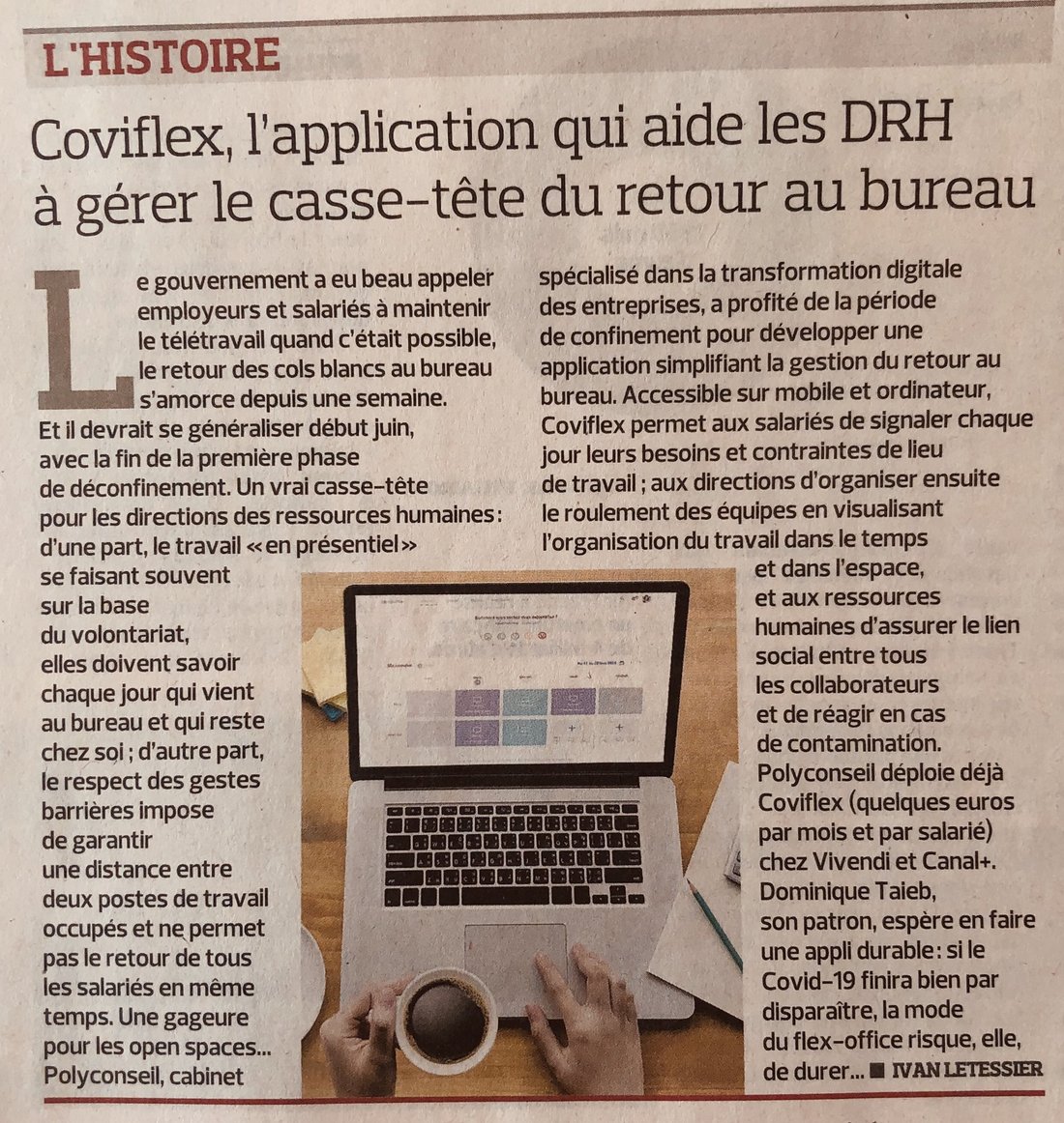3⃣ Aujourd'hui, lancement de <a href="/coviflex/">Coviflex</a>, l'application développée par @Polyconseil pour accompagner les entreprises dans leur déconfinement.

lefigaro.fr/conjoncture/co…