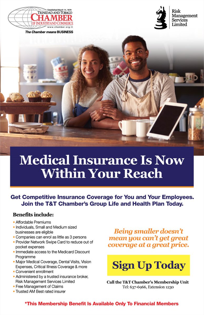 TTChamber's tweet image. Check out the summary of benefits offered to members on our group health insurance plan. Visit link for more: ow.ly/TvHI50xDDz2

#ttchamber #ttcic #grouphealthplan"