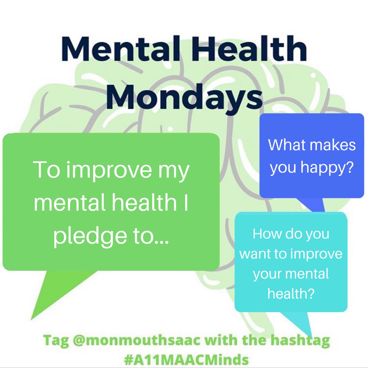 monmouthsaac's tweet photo. It’s our final Mental Health Monday for #A11MAACMinds! 💚🧠💪🏽 

Let’s all take the pledge to improve our mental health and the mental health of others ✍🏼 #FlyHawks @MAAC_SAAC https://t.co/lcK1VHNAWX