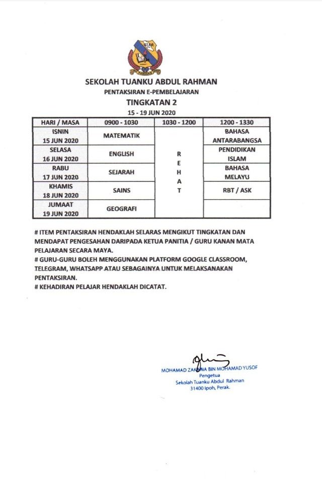 STAR IPOH?????????Twitter????????????????????? ???Jadual Pentaksiran E